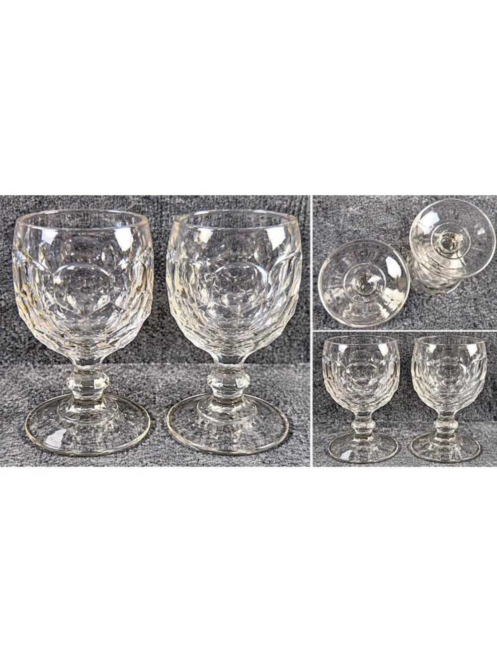 Vintage Imperial Glass Provincial Clear Water Goblets #1506 Set of 2 Mid-Century